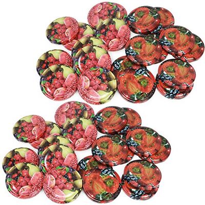 com-four ® 40x couvercle de remplacement pour pots à confiture "fruit" couvercle à vis pour pots à linteaux et pots Mason TO 66 mm com-four ® 40x couvercle de remplacement pour pots à confiture "fruit" couvercle à vis pour pots à linteaux et pots Mason TO 66 mm
