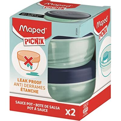 Maped PICNIK Origins Lot de 2 boîtes à sauce, 40 ml, ouverture manuelle facile, anti-fuite, bleu Maped PICNIK Origins Lot de 2 boîtes à sauce, 40 ml, ouverture manuelle facile, anti-fuite, bleu