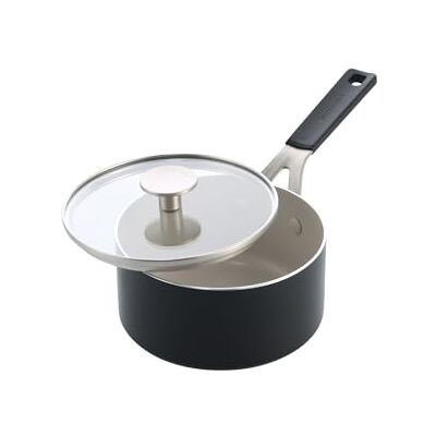 KitchenAid Aluminium Casserole 16 cm/1,58 L, antiadhésif céramique, noir Avec couvercle en verre, compatible induction, four 160 °C, lave-vaisselle, poignée enrobée de silicone KitchenAid Aluminium Casserole 16 cm/1,58 L, antiadhésif céramique, noir Avec couvercle en verre, compatible induction, four 160 °C, lave-vaisselle, poignée enrobée de silicone