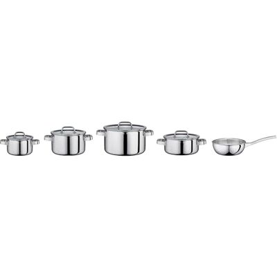 Spring Finesse2+ Lot de 5 casseroles multicouches en acier inoxydable avec couvercle, passe au four, graduation intérieure, marmite Ø 16, 20, 24 cm, casserole Ø 20 cm, sauteuse Ø 16 cm Spring Finesse2+ Lot de 5 casseroles multicouches en acier inoxydable avec couvercle, passe au four, graduation intérieure, marmite Ø 16, 20, 24 cm, casserole Ø 20 cm, sauteuse Ø 16 cm