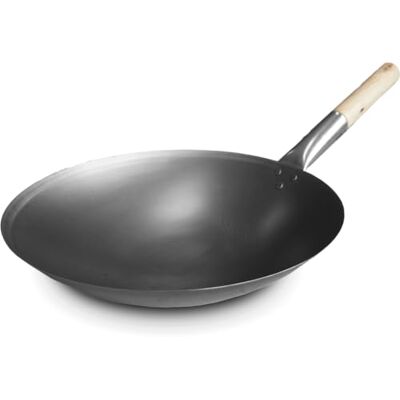 Generic Professionnel Grande Poêle Wok Ø 40 cm XXL en Acier Inoxydable Fond Rond, Poignée, Adapté à l'Induction Fer, Fonte, Japonaise Generic Professionnel Grande Poêle Wok Ø 40 cm XXL en Acier Inoxydable Fond Rond, Poignée, Adapté à l'Induction Fer, Fonte, Japonaise
