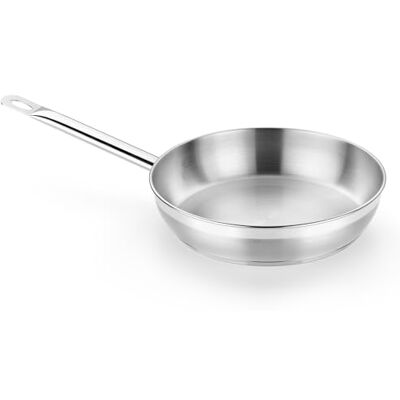 BRA isogona Poêle professionnelle en acier inoxydable, 24 cm, argenté A121612 BRA isogona Poêle professionnelle en acier inoxydable, 24 cm, argenté A121612
