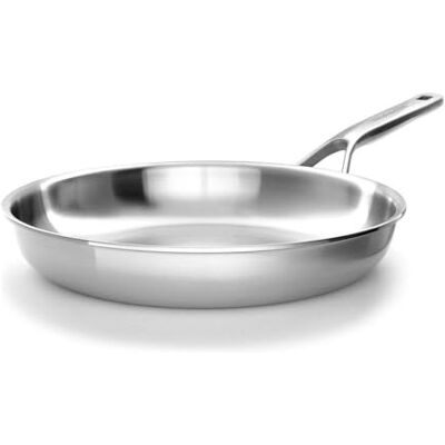 KitchenAid Poêle à frire multicouche en acier inoxydable 3 plis 28 cm Sans PFAS Triple couche Compatible induction Passe au four jusqu'à 220 °C Argenté KitchenAid Poêle à frire multicouche en acier inoxydable 3 plis 28 cm Sans PFAS Triple couche Compatible induction Passe au four jusqu'à 220 °C Argenté