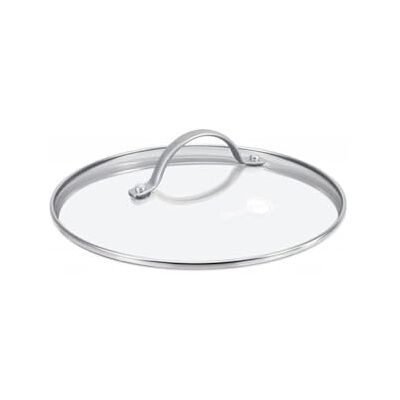 GreenPan couvercle universel en verre trempé 24 cm, poignée et bord en acier inoxydable, couvercle transparent et protection anti-éclaboussures pour ustensiles GreenPan couvercle universel en verre trempé 24 cm, poignée et bord en acier inoxydable, couvercle transparent et protection anti-éclaboussures pour ustensiles