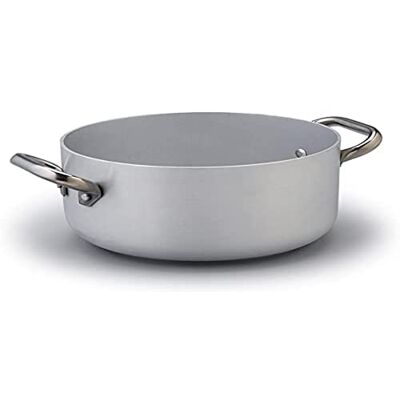 Baldassare Agnelli Pentole Agnelli ALMA104PI28 Casserole Haute en Aluminium avec 2 Poignées en Acier, Aluminium, 28 cm Baldassare Agnelli Pentole Agnelli ALMA104PI28 Casserole Haute en Aluminium avec 2 Poignées en Acier, Aluminium, 28 cm