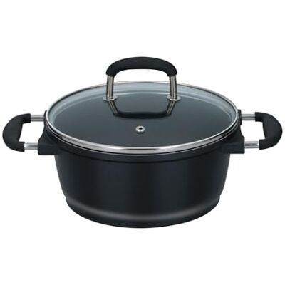 alpina Marmite Ø20 cm 2,2 L Poêle Cocotte Tous Feux avec Couvercle Passe au Lave-Vaisselle Noir alpina Marmite Ø20 cm 2,2 L Poêle Cocotte Tous Feux avec Couvercle Passe au Lave-Vaisselle Noir