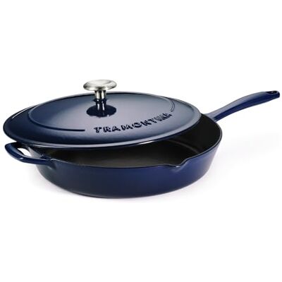 Tramontina Bestow 31700208 Poêle à frire en fonte émaillée avec couvercle Bleu 30 cm (3,25 l) Compatible induction et tous feux Passe au four jusqu'à 230 °C Tramontina Bestow 31700208 Poêle à frire en fonte émaillée avec couvercle Bleu 30 cm (3,25 l) Compatible induction et tous feux Passe au four jusqu'à 230 °C