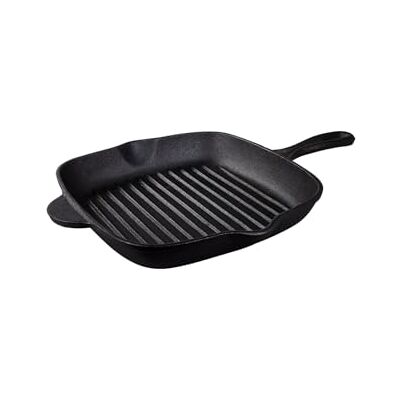 Tramontina Poêle grill carrée en fonte pré-enduite 27 cm (2,2 l) Tramontina Poêle grill carrée en fonte pré-enduite 27 cm (2,2 l)