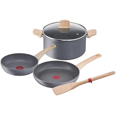 Rowenta Tefal Natural Force Set de Faitout et poêles Induction 5 pièces Set de casseroles et poêle Mineralia+ antiadhésif Cuisson saine sans matière grasse Compatible tous feux dont induction Rowenta Tefal Natural Force Set de Faitout et poêles Induction 5 pièces Set de casseroles et poêle Mineralia+ antiadhésif Cuisson saine sans matière grasse Compatible tous feux dont induction