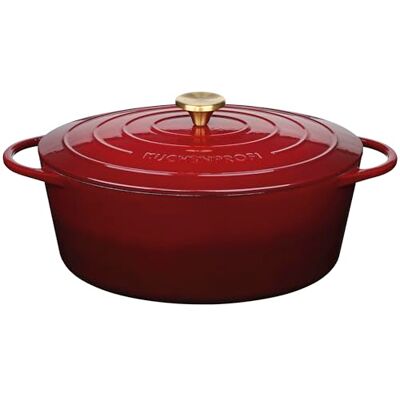 Küchenprofi Cocotte ovale en fonte avec couvercle médoc, 33 cm, cocotte, plat à grain, four hollandais, casserole à pain, émaillée, pour tous les types de plaques (y compris induction), pour braiser, Küchenprofi Cocotte ovale en fonte avec couvercle médoc, 33 cm, cocotte, plat à grain, four hollandais, casserole à pain, émaillée, pour tous les types de plaques (y compris induction), pour braiser,