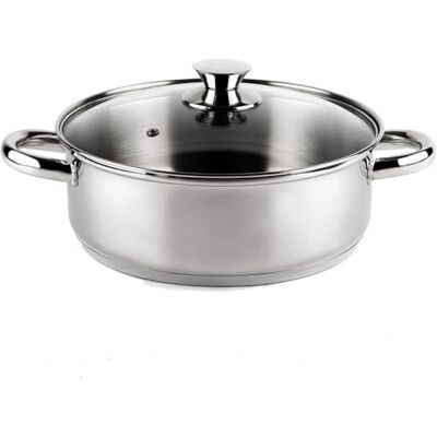 VIER CI18 Casserole à induction, en acier inoxydable 18/10, 18 cm de diamètre, de qualité VIER CI18 Casserole à induction, en acier inoxydable 18/10, 18 cm de diamètre, de qualité