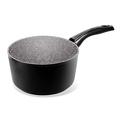 Aeternum , Black Pearl, Casserole Anti-adhérente, adaptée à l'induction, diamètre 16 cm, Aluminium, Noir Aeternum , Black Pearl, Casserole Anti-adhérente, adaptée à l'induction, diamètre 16 cm, Aluminium, Noir