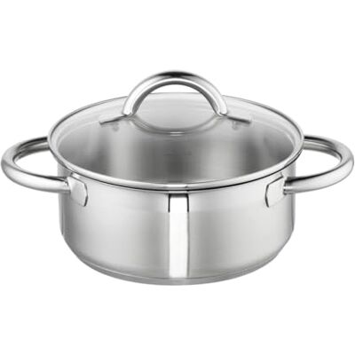 Schulte-Ufer 65009-20 Loop Casserole en acier inoxydable avec couvercle en verre Argenté 20 cm Schulte-Ufer 65009-20 Loop Casserole en acier inoxydable avec couvercle en verre Argenté 20 cm
