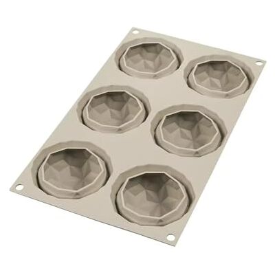 silikomart Moule Mini Gemma, Gris Ø 68 h 42 mm Volume : 6 x 110 ml Tot. 660 ml, antiadhésif, Lot de 1 moule à gâteaux silikomart Moule Mini Gemma, Gris Ø 68 h 42 mm Volume : 6 x 110 ml Tot. 660 ml, antiadhésif, Lot de 1 moule à gâteaux