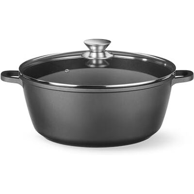 HENDI Poêle à frire avec couvercle, compatible tous les types de feux, fond induction, passe au four, antiadhésive, marmite, marmite, poêle de service, 7,5L, 387 x 310 x (H)130 mm, fonte d'aluminium HENDI Poêle à frire avec couvercle, compatible tous les types de feux, fond induction, passe au four, antiadhésive, marmite, marmite, poêle de service, 7,5L, 387 x 310 x (H)130 mm, fonte d'aluminium