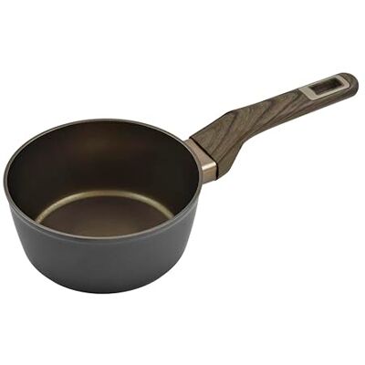 Zanetti , Casserole Terre haute épaisseur, casserole antiadhésive en aluminium, 1 poignée Soft Touch effet bois, adaptée à tous les plans, y compris induction, diamètre 16 cm, pack recyclé Zanetti , Casserole Terre haute épaisseur, casserole antiadhésive en aluminium, 1 poignée Soft Touch effet bois, adaptée à tous les plans, y compris induction, diamètre 16 cm, pack recyclé