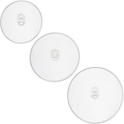 Relaxdays Couvercle anti-éclaboussures pour poêles, lot de 3, acier inoxydable, diamètre 25, 29, 33 cm, poignée, argenté Relaxdays Couvercle anti-éclaboussures pour poêles, lot de 3, acier inoxydable, diamètre 25, 29, 33 cm, poignée, argenté