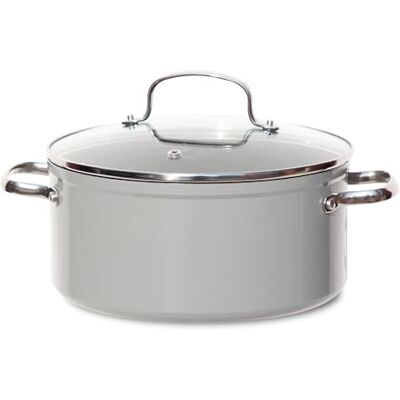 Nuwave Healthy Duralon Marmite antiadhésive en céramique bleue de 4,7 L, gris froid, infusée de diamant, résistante aux rayures, sans PFAS, passe au lave-vaisselle et au four, prête à induction et Nuwave Healthy Duralon Marmite antiadhésive en céramique bleue de 4,7 L, gris froid, infusée de diamant, résistante aux rayures, sans PFAS, passe au lave-vaisselle et au four, prête à induction et