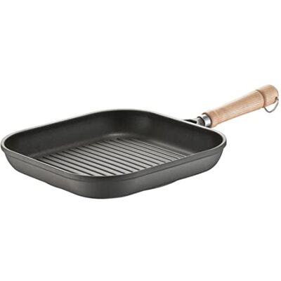 Berndes Poêle à griller Bonanza 28 cm Poêle carrée avec revêtement anti-adhésif à 3 couches et manche en bois Compatible avec tous les types de plaques de cuisson Revêtement anti-adhésif Berndes Poêle à griller Bonanza 28 cm Poêle carrée avec revêtement anti-adhésif à 3 couches et manche en bois Compatible avec tous les types de plaques de cuisson Revêtement anti-adhésif