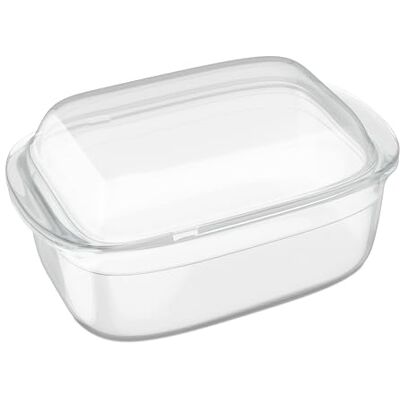 Relaxdays Plat à four, avec couvercle, en verre, 4,5 litres, transparent pour faire des lasagnes ou du tiramisu Relaxdays Plat à four, avec couvercle, en verre, 4,5 litres, transparent pour faire des lasagnes ou du tiramisu