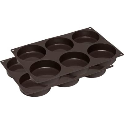 Lurch FlexiForm 585081 Lot de 2 moules en silicone pour 6 pattys (10 cm) Marron Lurch FlexiForm 585081 Lot de 2 moules en silicone pour 6 pattys (10 cm) Marron