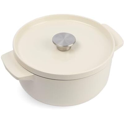 KitchenAid Cast Iron Cocotte en Fonte Émaillée avec Couvercle, Ø 22cm, Ronde, 3,3L, 4,5kg, Haute Qualité & Durable, Saisir,Frire,Sans PFAS,Induction,Poignée Ergonomique,Au four à 260°C,Crème d'Amande KitchenAid Cast Iron Cocotte en Fonte Émaillée avec Couvercle, Ø 22cm, Ronde, 3,3L, 4,5kg, Haute Qualité & Durable, Saisir,Frire,Sans PFAS,Induction,Poignée Ergonomique,Au four à 260°C,Crème d'Amande