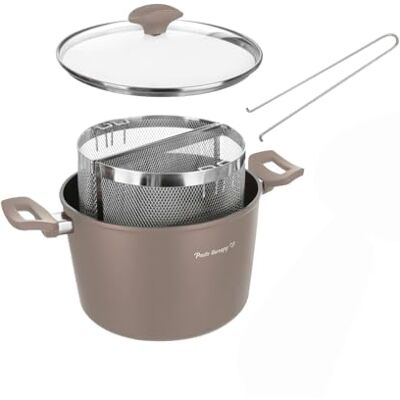 KASANOVA Marmite à Pâtes 22 cm avec 2 Paniers et Couvercle – Cuiseur pour Pâtes et Légumes, Double Panier pour Cuissons Simultanées, Compatible Induction et Tous Feux (Taupe) KASANOVA Marmite à Pâtes 22 cm avec 2 Paniers et Couvercle – Cuiseur pour Pâtes et Légumes, Double Panier pour Cuissons Simultanées, Compatible Induction et Tous Feux (Taupe)