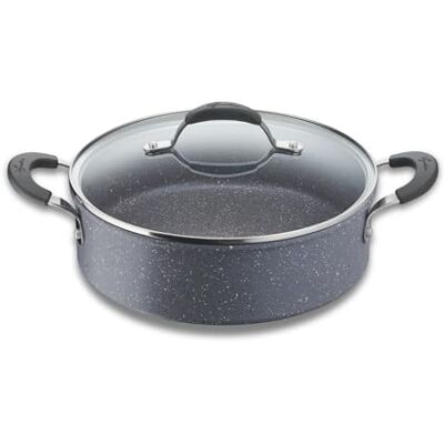 Lagostina Tempra Mineral Poêle avec couvercle, acier et aluminium avec revêtement minéral + Ø 26 cm, poignées en silicone, effet pierre, adaptée à toutes les sources de chaleur Lagostina Tempra Mineral Poêle avec couvercle, acier et aluminium avec revêtement minéral + Ø 26 cm, poignées en silicone, effet pierre, adaptée à toutes les sources de chaleur