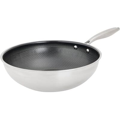 Cosy & Trendy Wok en acier inoxydable antiadhésif Hexapro, D28Xh9 cm-Tous les brûleurs, y compris induction Cosy & Trendy Wok en acier inoxydable antiadhésif Hexapro, D28Xh9 cm-Tous les brûleurs, y compris induction