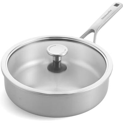 KitchenAid Multi-Ply Stainless Steel 3ply 24cm Skillet with Lid KitchenAid Multi-Ply Stainless Steel 3ply 24cm Skillet with Lid