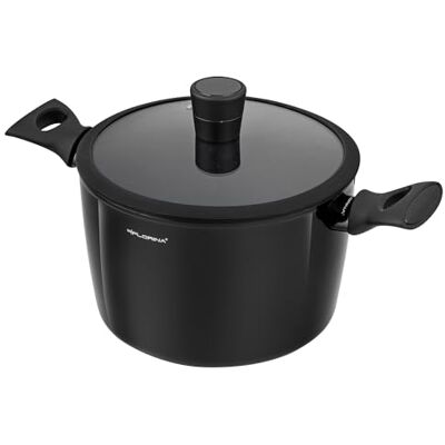 Florina Faitout Aluminium (6,4 l) I Diamètre de 24 cm I Marmite avec Couvercle en Verre Silicone MAGNUM I Poignées Softtouch I Faitout pour Induction, Marmite tous Feux I Revêtement Antiadhésif Florina Faitout Aluminium (6,4 l) I Diamètre de 24 cm I Marmite avec Couvercle en Verre Silicone MAGNUM I Poignées Softtouch I Faitout pour Induction, Marmite tous Feux I Revêtement Antiadhésif