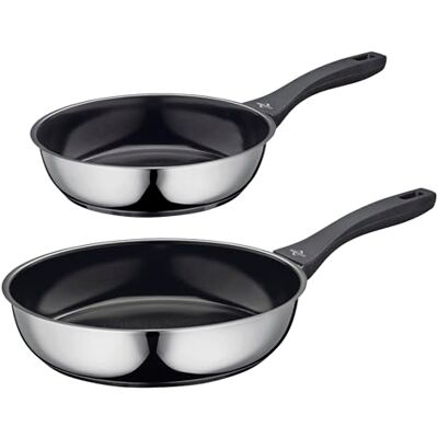 Küchenprofi COOK Roma Lot de 2 poêles à frire avec revêtement antiadhésif sans PFAS, fond multicouche, pour induction, four à 180 °C, bord haut, diamètre 24 et 28 cm Küchenprofi COOK Roma Lot de 2 poêles à frire avec revêtement antiadhésif sans PFAS, fond multicouche, pour induction, four à 180 °C, bord haut, diamètre 24 et 28 cm