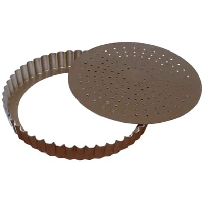 Gobel Moule à tarte 24 cm fond mobile perforé anti adhérent 226431 Gobel Moule à tarte 24 cm fond mobile perforé anti adhérent 226431