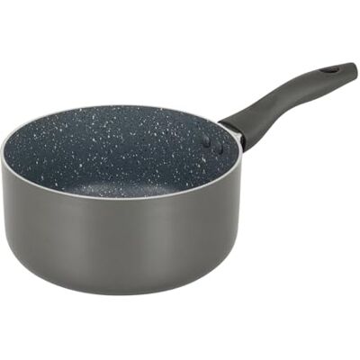 Crealys 539348 Casserole Aluminium AUTAN Ø 18 cm H 8,5 cm Revêtement Antiadhésif Sain en Céramique effet pierre Coloris Gris Manche thermorésistant silicone Tous feux dont induction Crealys 539348 Casserole Aluminium AUTAN Ø 18 cm H 8,5 cm Revêtement Antiadhésif Sain en Céramique effet pierre Coloris Gris Manche thermorésistant silicone Tous feux dont induction