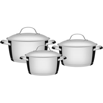 Tramontina Allegra Batterie de cuisine en acier inoxydable 3 pièces Tramontina Allegra Batterie de cuisine en acier inoxydable 3 pièces