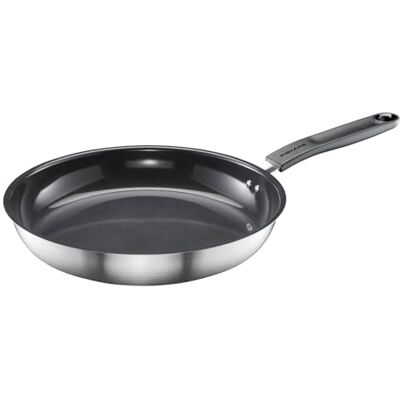 Fiskars Poêle, Ø 28 cm, Poêle Anti-adhésive Convient pour toutes les Cuisinières, Inox, Functional Form, Argent/Noir, 1072312 Fiskars Poêle, Ø 28 cm, Poêle Anti-adhésive Convient pour toutes les Cuisinières, Inox, Functional Form, Argent/Noir, 1072312