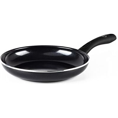 GreenChef Diamond Poêle à frire Antiadhésive en Céramique Saine de 24 cm, Poêle à oeufs, Sans PFAS, Convient à l'induction, Va au four jusqu'à 160˚C, Lavable au lave-vaisselle, Noir GreenChef Diamond Poêle à frire Antiadhésive en Céramique Saine de 24 cm, Poêle à oeufs, Sans PFAS, Convient à l'induction, Va au four jusqu'à 160˚C, Lavable au lave-vaisselle, Noir