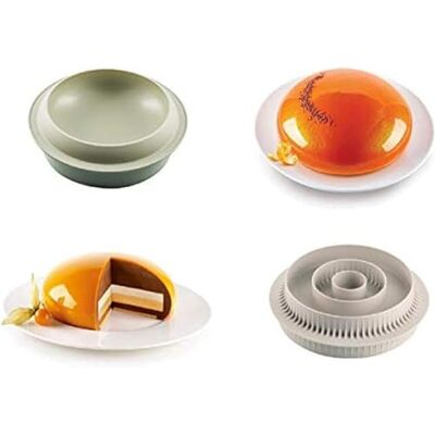 Silikomart - Modèle 25.013.99.0082 - Moule en silicone rond 3D - Gris Silikomart - Modèle 25.013.99.0082 - Moule en silicone rond 3D - Gris