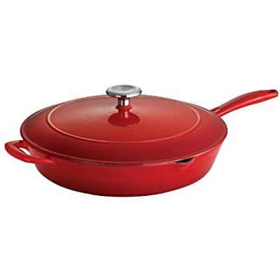 Tramontina Bestow 31700209 Poêle à frire en fonte émaillée avec couvercle Rouge 30 cm (3,25 l) Compatible induction et tous feux Passe au four jusqu'à 230 °C Tramontina Bestow 31700209 Poêle à frire en fonte émaillée avec couvercle Rouge 30 cm (3,25 l) Compatible induction et tous feux Passe au four jusqu'à 230 °C