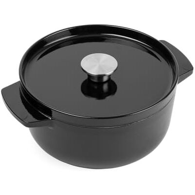 KitchenAid Cast Iron Cocotte en Fonte Émaillée avec Couvercle, Ø 22cm, Ronde, 3,3L, 4,5kg, Haute Qualité & Durable, Saisir, Frire, Sans PFAS, Induction, Poignée Ergonomique, Au four à 260°C, Onyx Noir KitchenAid Cast Iron Cocotte en Fonte Émaillée avec Couvercle, Ø 22cm, Ronde, 3,3L, 4,5kg, Haute Qualité & Durable, Saisir, Frire, Sans PFAS, Induction, Poignée Ergonomique, Au four à 260°C, Onyx Noir