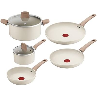 Tefal Stone White Batterie de cuisine Aluminium recyclé 7 pièces Tefal Stone White Batterie de cuisine Aluminium recyclé 7 pièces