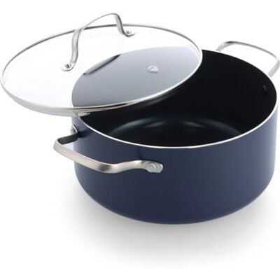 Blue Diamond bleu Diamond Induction Diamond Ceramic antiadhésif-cocotte, 24 cm/4, 91 l, avec couvercle en verre, sans PFAS, compatible induction, compatible lave-vaisselle, résiste au four, bleu Blue Diamond bleu Diamond Induction Diamond Ceramic antiadhésif-cocotte, 24 cm/4, 91 l, avec couvercle en verre, sans PFAS, compatible induction, compatible lave-vaisselle, résiste au four, bleu