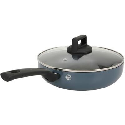 Sitram 715449 Sauteuse Aluminium recyclé RAVIVE Ø 26 cm H 7 cm Revêtement intérieur Whitford Xylan 2 couches sans PFOA Coloris Bleu Avec couvercle vapeur en verre Tous feux dont induction Sitram 715449 Sauteuse Aluminium recyclé RAVIVE Ø 26 cm H 7 cm Revêtement intérieur Whitford Xylan 2 couches sans PFOA Coloris Bleu Avec couvercle vapeur en verre Tous feux dont induction
