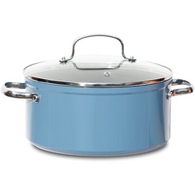 Nuwave Healthy Duralon Marmite antiadhésive en céramique bleue 4,7 L en bleu confortable, infusé de diamant, résistante aux rayures, sans PFAS, passe au lave-vaisselle et au four, prête à induction et Nuwave Healthy Duralon Marmite antiadhésive en céramique bleue 4,7 L en bleu confortable, infusé de diamant, résistante aux rayures, sans PFAS, passe au lave-vaisselle et au four, prête à induction et