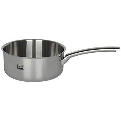 PIAZZA 110310 Casserole moyenne en acier inoxydable 3 plis Capacité 0,35 l Diamètre 10 cm Hauteur 4,5 cm PIAZZA 110310 Casserole moyenne en acier inoxydable 3 plis Capacité 0,35 l Diamètre 10 cm Hauteur 4,5 cm