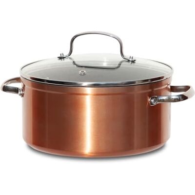 Nuwave Healthy Duralon Marmite antiadhésive en céramique bleue 4,7 L, infusée de diamant, résistante aux rayures, sans PFAS, passe au lave-vaisselle et au four, prête à induction et chauffe Nuwave Healthy Duralon Marmite antiadhésive en céramique bleue 4,7 L, infusée de diamant, résistante aux rayures, sans PFAS, passe au lave-vaisselle et au four, prête à induction et chauffe