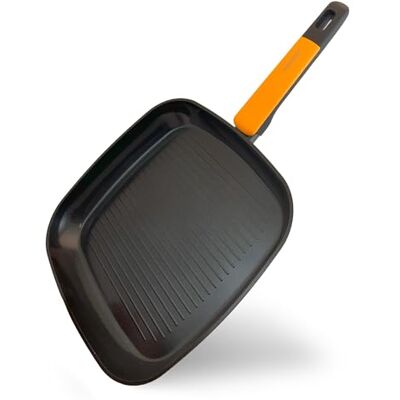 Fackelmann 688623 Poêle grill - Antiadhésive, Résistante au four, Manche souple Fackelmann 688623 Poêle grill - Antiadhésive, Résistante au four, Manche souple