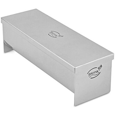 Städter 622074 Moule professionnel semi-circulaire en acier inoxydable avec couvercle 23 x 7,5 x 7,5 cm Städter 622074 Moule professionnel semi-circulaire en acier inoxydable avec couvercle 23 x 7,5 x 7,5 cm