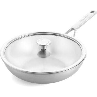 KitchenAid Multi-Ply Stainless Steel 3ply 28cm Wok with Lid KitchenAid Multi-Ply Stainless Steel 3ply 28cm Wok with Lid