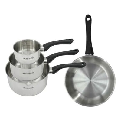 Fackelmann 9443550 Set poêle 24 cm et 3 casseroles 12 16 et 20 cm en inox 18/8, Poêle tous feux, Poêle induction, Poêle sans PFAS, Casserole tous feux, Acier inoxydable 18/8, 12 16 20 et 24 cm Fackelmann 9443550 Set poêle 24 cm et 3 casseroles 12 16 et 20 cm en inox 18/8, Poêle tous feux, Poêle induction, Poêle sans PFAS, Casserole tous feux, Acier inoxydable 18/8, 12 16 20 et 24 cm